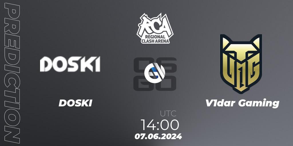 DOSKI vs V1dar Gaming: Betting TIp, Match Prediction. 07.06.2024 at 14:00. Counter-Strike (CS2), Regional Clash Arena CIS