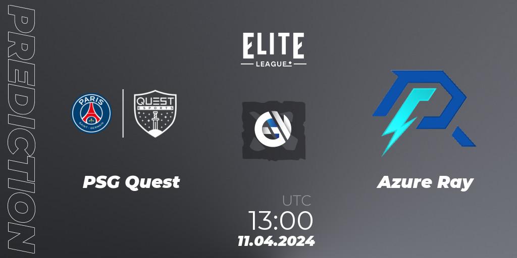 PSG Quest vs Azure Ray: Betting TIp, Match Prediction. 11.04.24. Dota 2, Elite League: Round-Robin Stage
