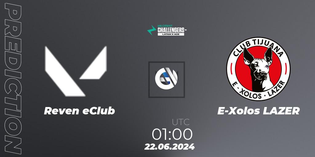 Reven eClub vs E-Xolos LAZER: Betting TIp, Match Prediction. 22.06.2024 at 01:00. VALORANT, VALORANT Challengers 2024 LAN: Split 2