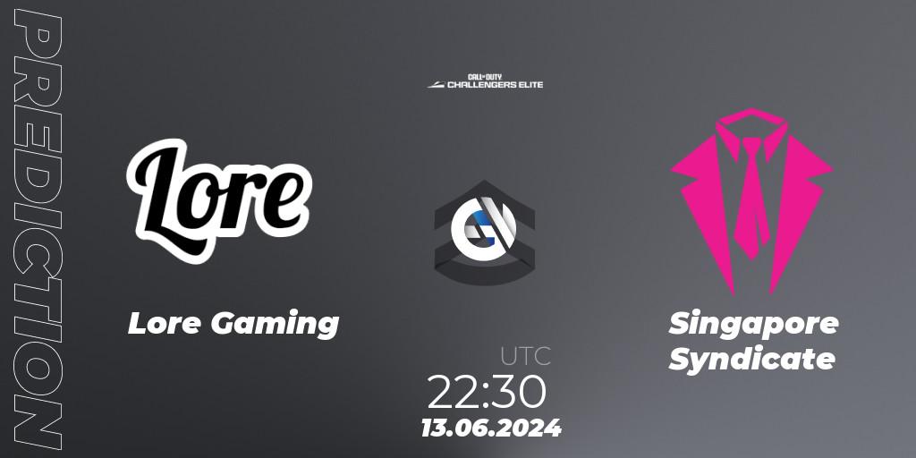 Lore Gaming vs Singapore Syndicate: Betting TIp, Match Prediction. 13.06.2024 at 22:30. Call of Duty, Call of Duty Challengers 2024 - Elite 3: NA