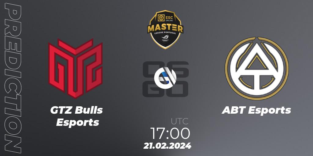 GTZ Bulls Esports vs ABT Esports: Betting TIp, Match Prediction. 21.02.24. CS2 (CS:GO), Master League Portugal Season 13: Closed Qualifier