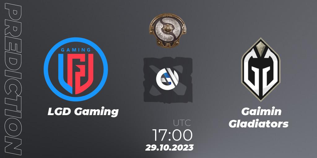 LGD Gaming vs Gaimin Gladiators: Betting TIp, Match Prediction. 29.10.2023 at 17:10. Dota 2, The International 2023