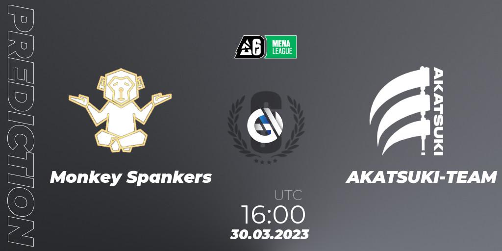 Monkey Spankers vs AKATSUKI-TEAM: Betting TIp, Match Prediction. 30.03.2023 at 19:00. Rainbow Six, MENA League 2023 - Stage 1