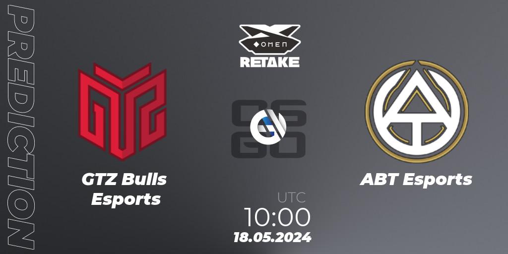 GTZ Bulls Esports vs ABT Esports: Betting TIp, Match Prediction. 18.05.2024 at 10:00. Counter-Strike (CS2), Circuito Retake Season 8: Take #2