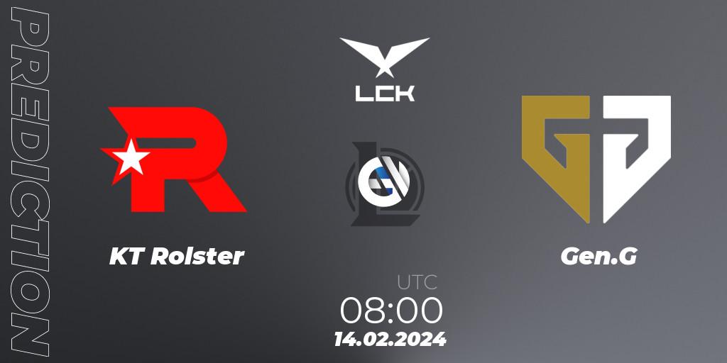 KT Rolster vs Gen.G: Betting TIp, Match Prediction. 14.02.24. LoL, LCK Spring 2024 - Group Stage