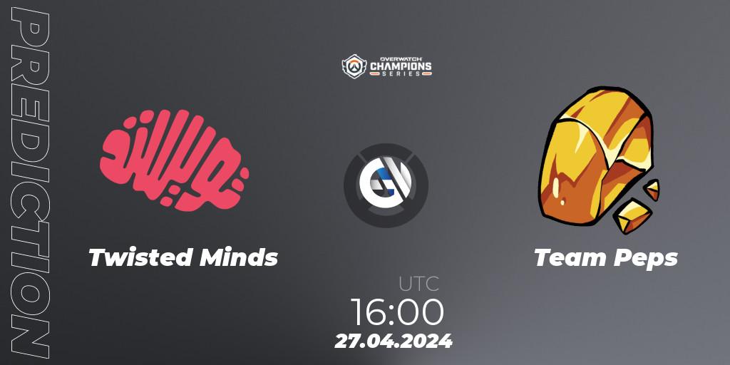 Twisted Minds vs Team Peps: Betting TIp, Match Prediction. 27.04.2024 at 16:00. Overwatch, Overwatch Champions Series 2024 - EMEA Stage 2 Main Event