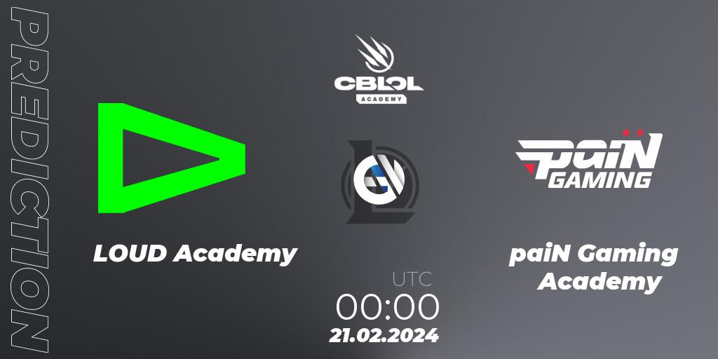 LOUD Academy vs paiN Gaming Academy: Betting TIp, Match Prediction. 21.02.24. LoL, CBLOL Academy Split 1 2024