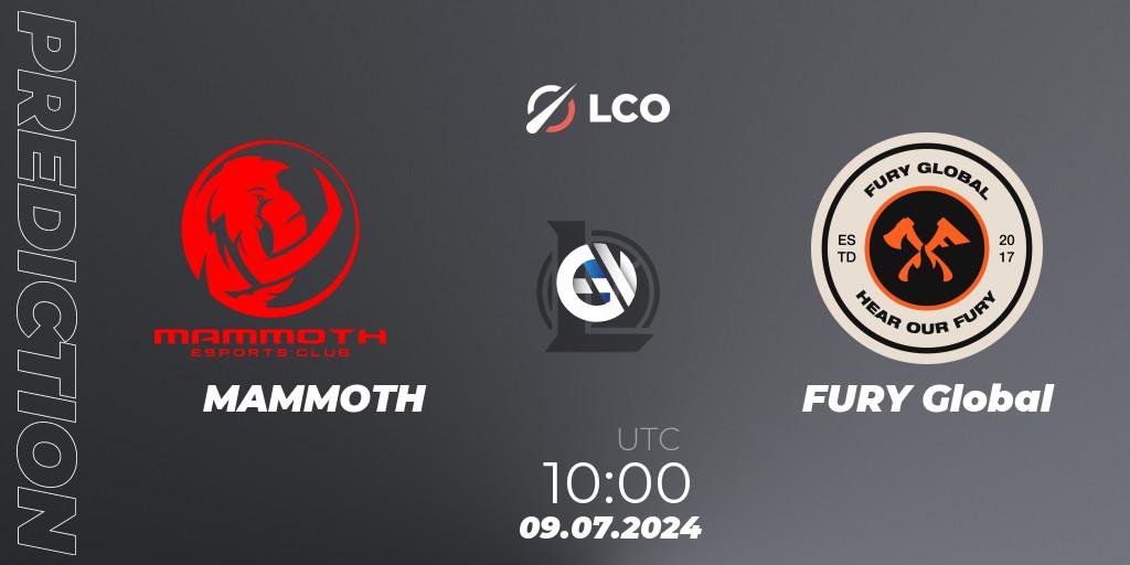 MAMMOTH vs FURY Global: Betting TIp, Match Prediction. 09.07.2024 at 10:00. LoL, LCO Split 2 2024 - Group Stage