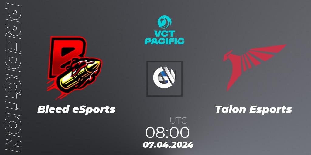 Bleed eSports vs Talon Esports: Betting TIp, Match Prediction. 07.04.24. VALORANT, VALORANT Champions Tour 2024: Pacific League - Stage 1 - Group Stage