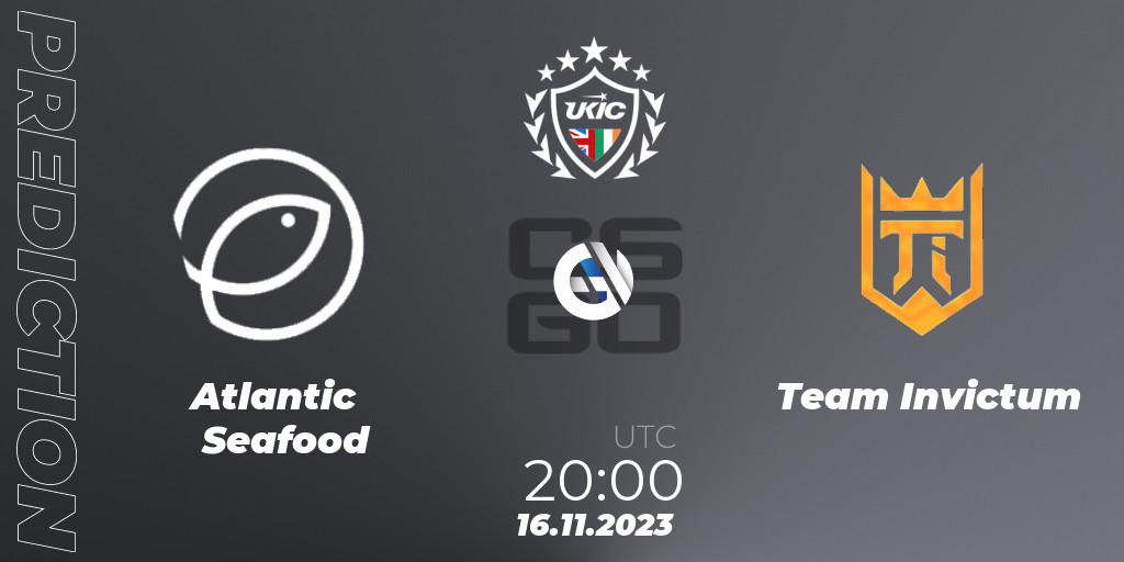 Atlantic Seafood vs Team Invictum: Betting TIp, Match Prediction. 16.11.2023 at 20:00. Counter-Strike (CS2), UKIC League Season 0: Division 1 - Online Stage