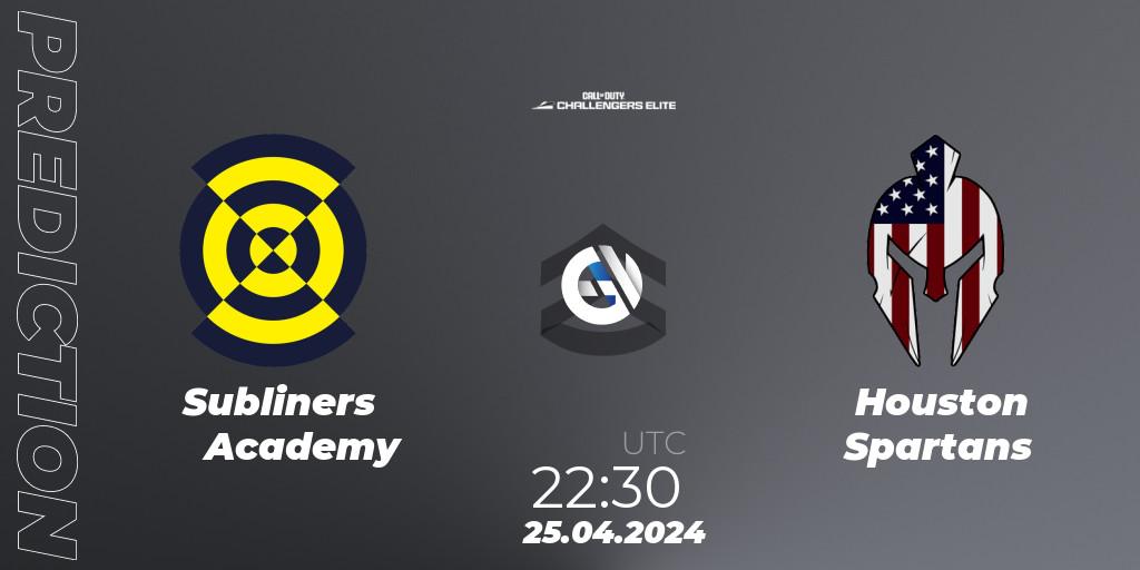 Subliners Academy vs Houston Spartans: Betting TIp, Match Prediction. 25.04.2024 at 22:30. Call of Duty, Call of Duty Challengers 2024 - Elite 2: NA