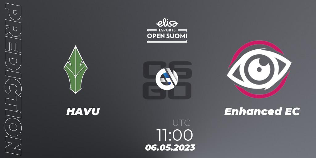 HAVU vs Enhanced EC: Betting TIp, Match Prediction. 06.05.2023 at 16:00. Counter-Strike (CS2), Elisa Open Suomi Season 5