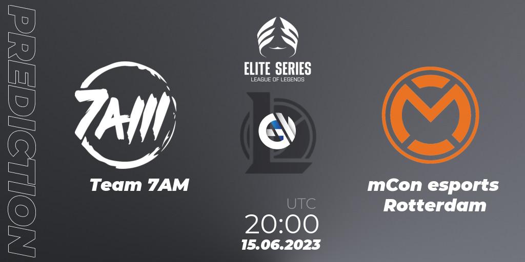 Team 7AM vs mCon esports Rotterdam: Betting TIp, Match Prediction. 15.06.2023 at 20:00. LoL, Elite Series Summer 2023
