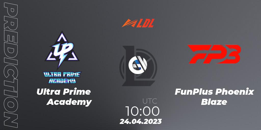 Ultra Prime Academy vs FunPlus Phoenix Blaze: Betting TIp, Match Prediction. 24.04.2023 at 11:00. LoL, LDL 2023 - Regular Season - Stage 2