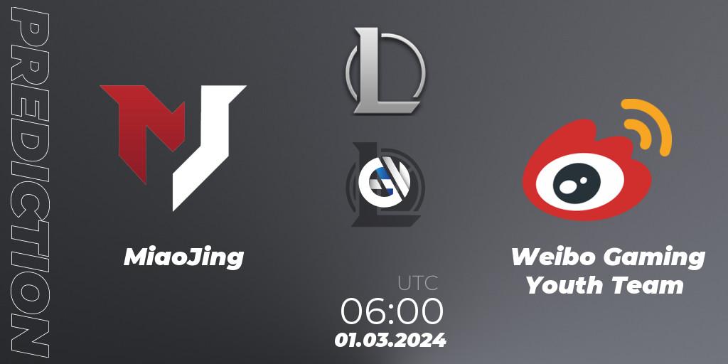 MiaoJing vs Weibo Gaming Youth Team: Betting TIp, Match Prediction. 01.03.24. LoL, LDL 2024 - Stage 1