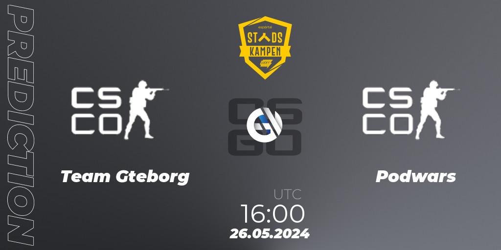Team Göteborg vs Podwars: Betting TIp, Match Prediction. 26.05.2024 at 16:00. Counter-Strike (CS2), LuckyCasino Stadskampen