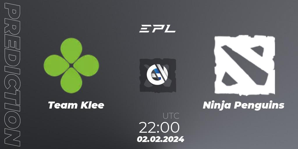Team Klee vs Ninja Penguins: Betting TIp, Match Prediction. 02.02.24. Dota 2, European Pro League Season 16
