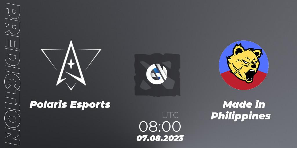 Polaris Esports vs Made in Philippines: Betting TIp, Match Prediction. 12.08.2023 at 08:15. Dota 2, LingNeng Trendy Invitational