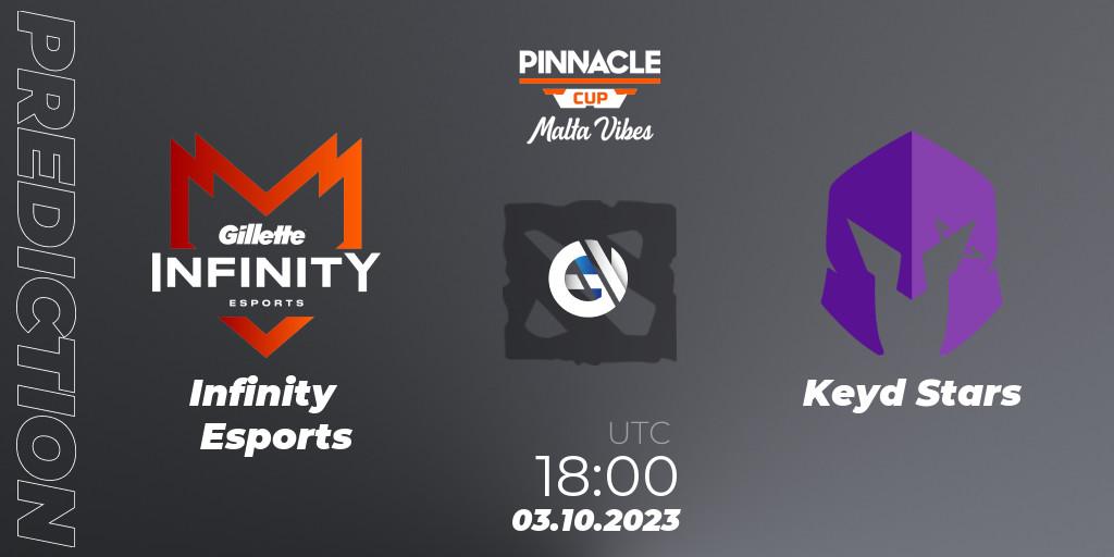 Infinity Esports vs Keyd Stars: Betting TIp, Match Prediction. 03.10.2023 at 18:05. Dota 2, Pinnacle Cup: Malta Vibes #4