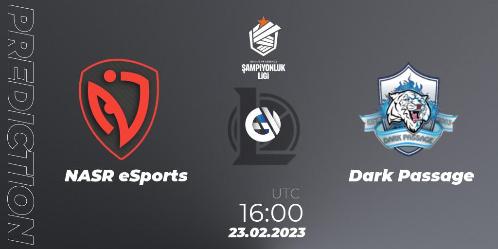 NASR eSports vs Dark Passage: Betting TIp, Match Prediction. 23.02.2023 at 16:00. LoL, TCL Winter 2023 - Group Stage