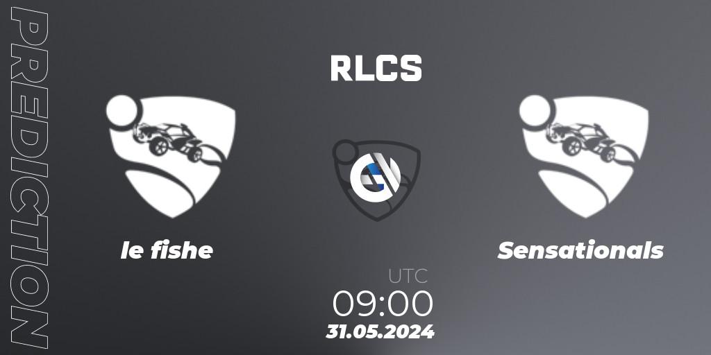 le fishe vs Sensationals: Betting TIp, Match Prediction. 31.05.2024 at 09:00. Rocket League, RLCS 2024 - Major 2: APAC Open Qualifier 6