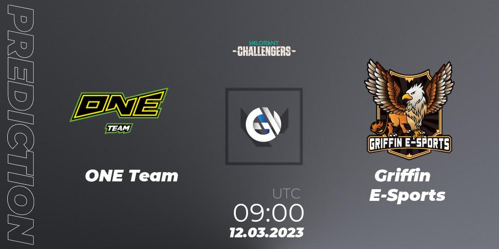 ONE Team vs Griffin E-Sports: Betting TIp, Match Prediction. 12.03.2023 at 09:00. VALORANT, VALORANT Challengers 2023: Hong Kong and Taiwan Split 1