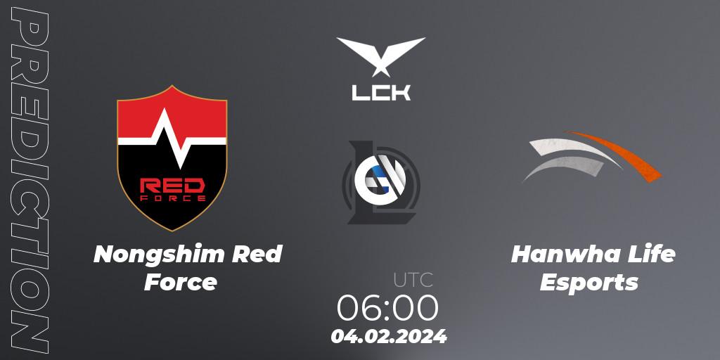 Nongshim Red Force vs Hanwha Life Esports: Betting TIp, Match Prediction. 04.02.2024 at 06:00. LoL, LCK Spring 2024 - Group Stage
