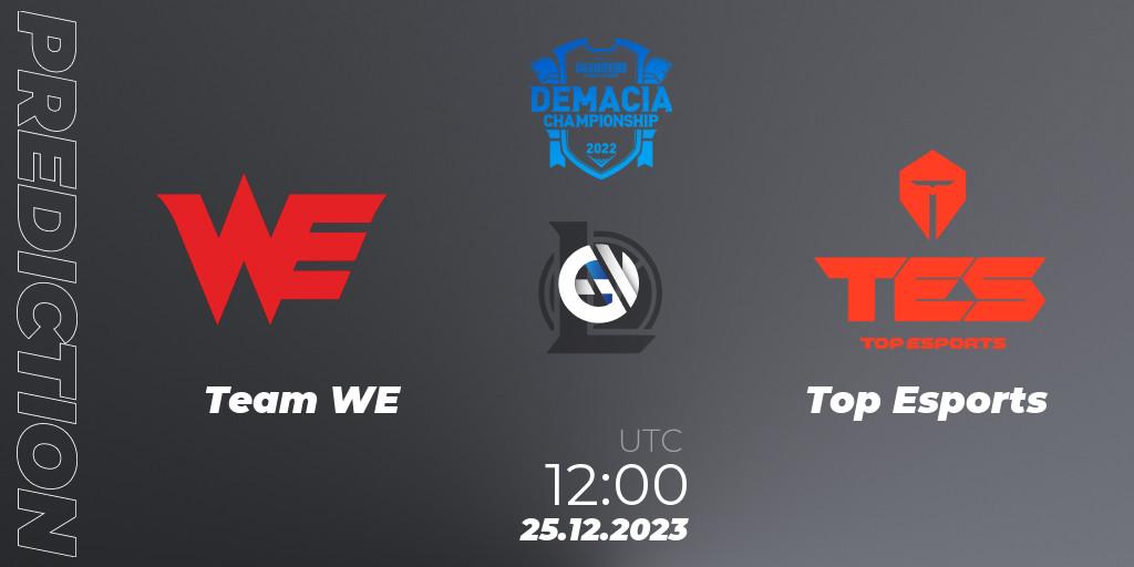 Team WE vs Top Esports: Betting TIp, Match Prediction. 25.12.23. LoL, Demacia Cup 2023 Group Stage