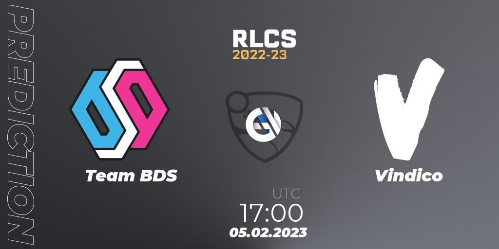 Team BDS vs Vindico: Betting TIp, Match Prediction. 05.02.2023 at 17:00. Rocket League, RLCS 2022-23 - Winter: Europe Regional 2 - Winter Cup: Closed Qualifier