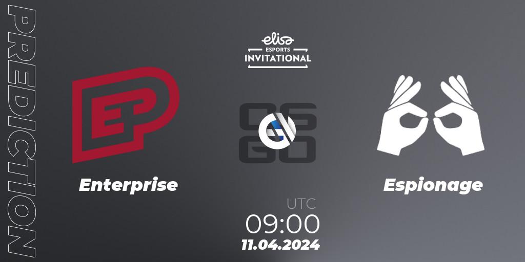 Enterprise vs Espionage: Betting TIp, Match Prediction. 11.04.24. CS2 (CS:GO), Elisa Invitational Spring 2024