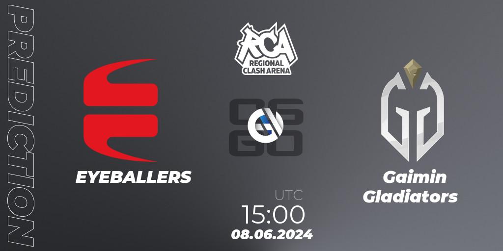 EYEBALLERS vs Gaimin Gladiators: Betting TIp, Match Prediction. 08.06.2024 at 15:00. Counter-Strike (CS2), Regional Clash Arena Europe