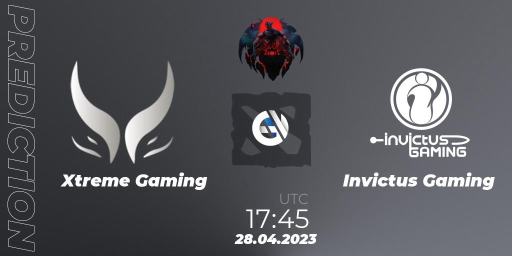 Xtreme Gaming vs Invictus Gaming: Betting TIp, Match Prediction. 28.04.2023 at 17:55. Dota 2, The Berlin Major 2023 ESL - Group Stage