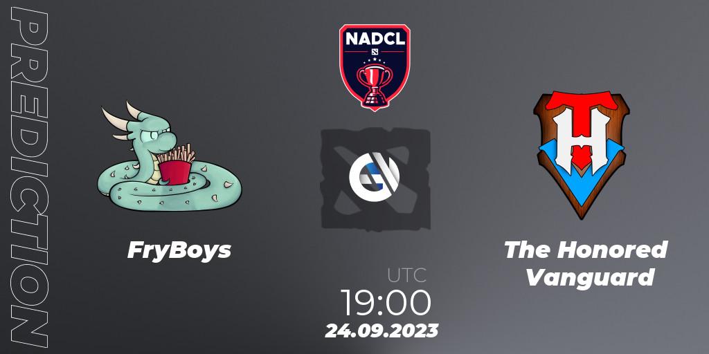 FryBoys vs The Honored Vanguard: Betting TIp, Match Prediction. 24.09.2023 at 19:00. Dota 2, North American Dota Challengers League Season 4 Grand Finals