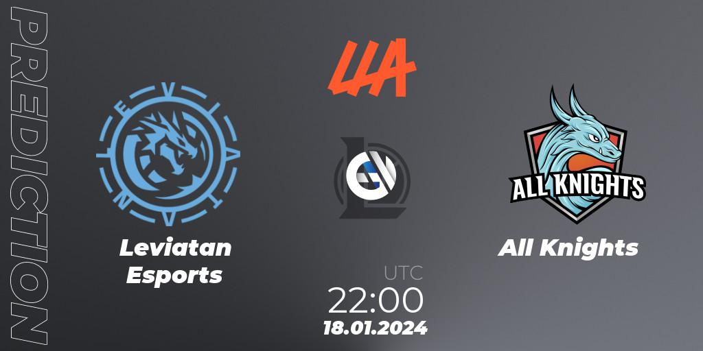 Leviatan Esports vs All Knights: Betting TIp, Match Prediction. 18.01.2024 at 22:00. LoL, LLA 2024 Opening Group Stage