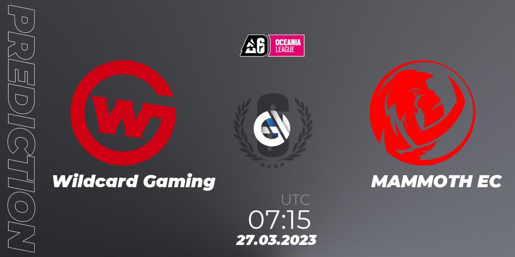 Wildcard Gaming vs MAMMOTH EC: Betting TIp, Match Prediction. 27.03.23. Rainbow Six, Oceania League 2023 - Stage 1