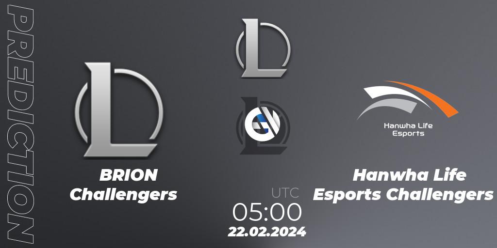 BRION Challengers vs Hanwha Life Esports Challengers: Betting TIp, Match Prediction. 22.02.24. LoL, LCK Challengers League 2024 Spring - Group Stage