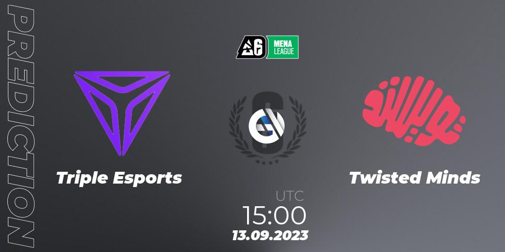 Triple Esports vs Twisted Minds: Betting TIp, Match Prediction. 13.09.2023 at 15:00. Rainbow Six, MENA League 2023 - Stage 2
