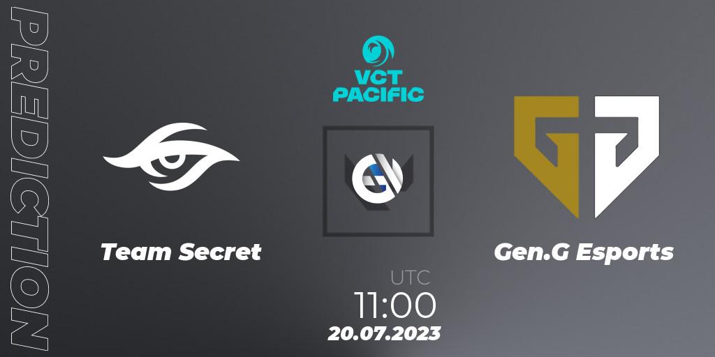 Team Secret vs Gen.G Esports: Betting TIp, Match Prediction. 20.07.2023 at 12:00. VALORANT, VALORANT Champions Tour 2023: Pacific Last Chance Qualifier