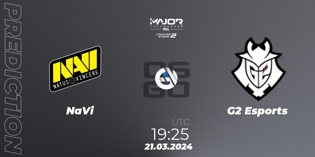 NaVi vs G2 Esports: Betting TIp, Match Prediction. 21.03.2024 at 20:05. Counter-Strike (CS2), PGL CS2 Major Copenhagen 2024