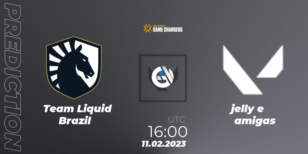 Team Liquid Brazil vs jelly e amigas: Betting TIp, Match Prediction. 11.02.2023 at 16:00. VALORANT, VCT 2023: Game Changers Brazil Series 1 - Qualifier 2