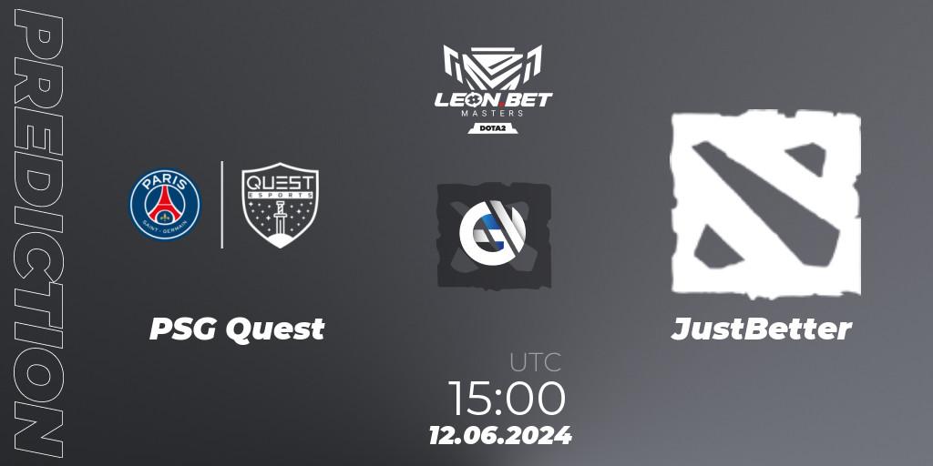 PSG Quest vs JustBetter: Betting TIp, Match Prediction. 12.06.2024 at 15:50. Dota 2, Leon Masters #1