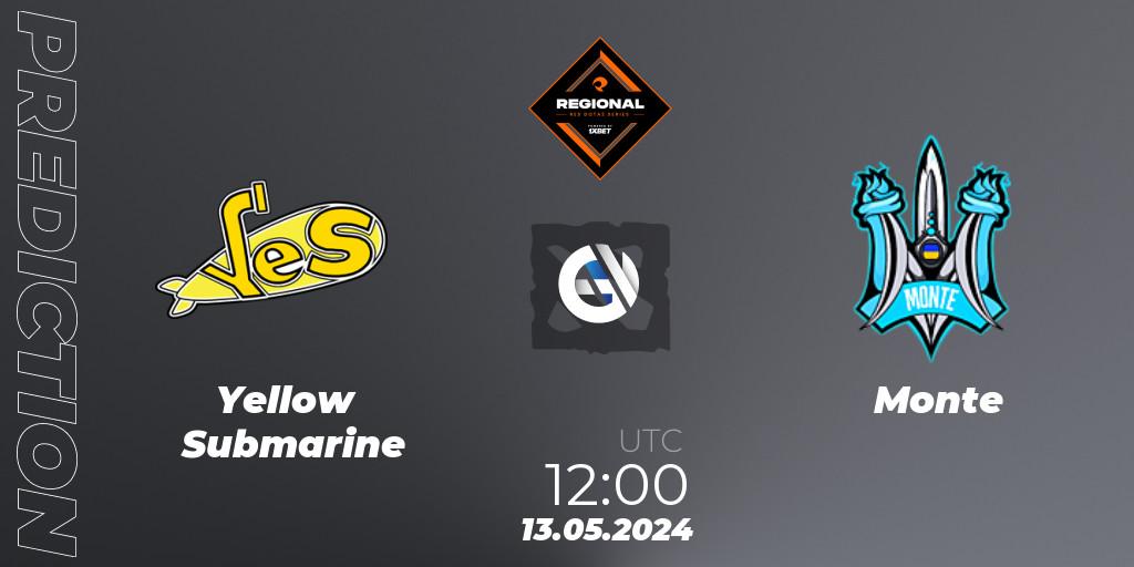 Yellow Submarine vs Monte: Betting TIp, Match Prediction. 13.05.2024 at 12:20. Dota 2, RES Regional Series: EU #2