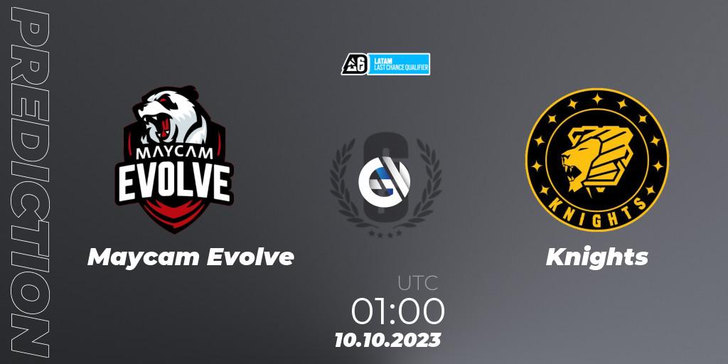 Maycam Evolve vs Knights: Betting TIp, Match Prediction. 10.10.2023 at 01:00. Rainbow Six, LATAM League 2023 - Stage 2 - Last Chance Qualifier
