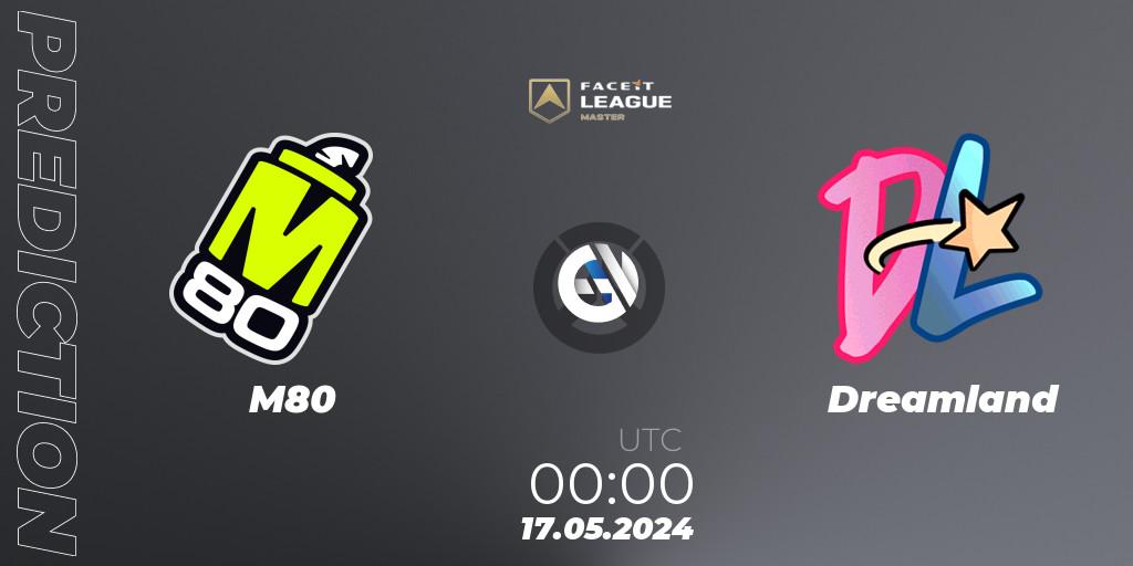 M80 vs Dreamland: Betting TIp, Match Prediction. 17.05.2024 at 00:00. Overwatch, FACEIT League Season 1 - NA Master Road to EWC
