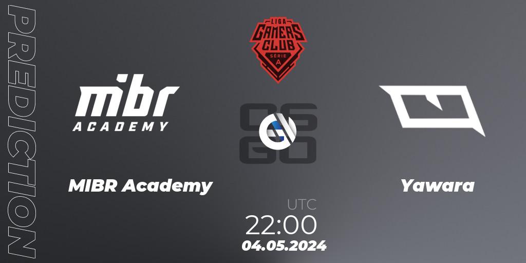 MIBR Academy vs Yawara: Betting TIp, Match Prediction. 04.05.2024 at 22:00. Counter-Strike (CS2), Gamers Club Liga Série A: April 2024