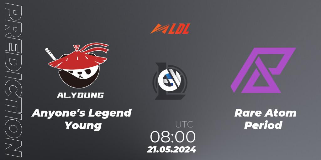 Anyone's Legend Young vs Rare Atom Period: Betting TIp, Match Prediction. 21.05.2024 at 08:00. LoL, LDL 2024 - Stage 2