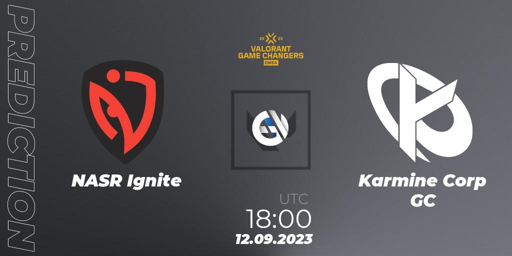 NASR Ignite vs Karmine Corp GC: Betting TIp, Match Prediction. 12.09.2023 at 18:00. VALORANT, VCT 2023: Game Changers EMEA Stage 3 - Group Stage