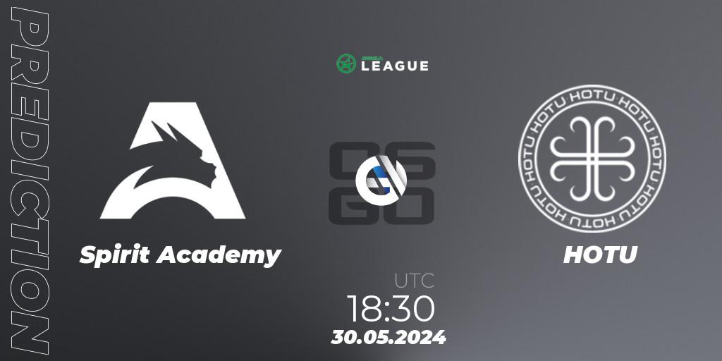 Spirit Academy vs HOTU: Betting TIp, Match Prediction. 30.05.2024 at 18:30. Counter-Strike (CS2), ESEA Season 49: Advanced Division - Europe