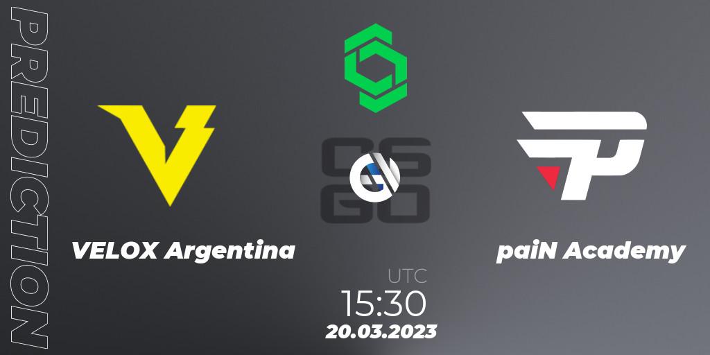 VELOX Argentina vs paiN Academy: Betting TIp, Match Prediction. 20.03.23. CS2 (CS:GO), CCT South America Series #6: Closed Qualifier