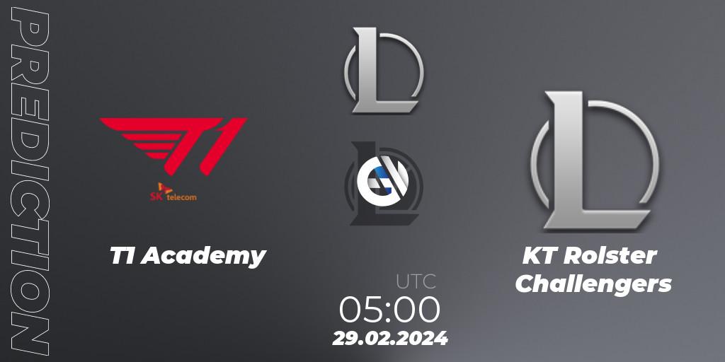 T1 Academy vs KT Rolster Challengers: Betting TIp, Match Prediction. 29.02.24. LoL, LCK Challengers League 2024 Spring - Group Stage